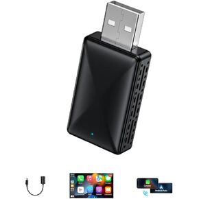 Mini Wireless Carplay Adapter 2024, Easy to Set Up and Upgrade Wired CarPlay&Android Auto to Wireless, Connects Quickly, Portable Mini Car Play Dongle, Fit for Cars with Built-in CarPlay