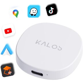 محول KALOS Android Auto اللاسلكي، تحويل المصنع السلكي Android Auto إلى لاسلكي، اتصال فوري، تشغيل دفق الفيديو، Zjinnova zLink، الاتصال بسلاسة عبر البلوتوث، متوافق مع Android 11+