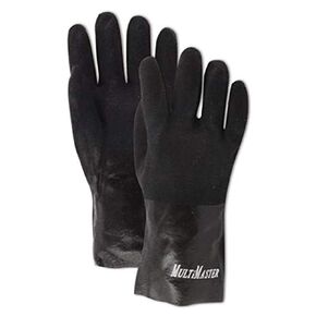 MAGID T3082R MultiMaster Fine Sand Finish PVC Gloves, 12", Black (36 Pair)