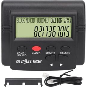 Call Blocker for Landline Phones, 4000 Groups Large Capacity Plug and Play LCD Display Home Phone Auto Call Block, Prevent Harassment Caller ID Box with Dual Plugs for Home Office