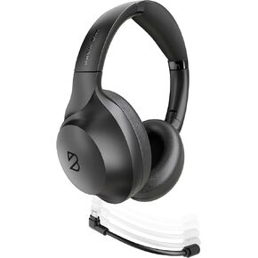 ClearCall 70 - Bluetooth Headphones with Microphone + Removable Boom Mic - Work Headphones Wireless Bluetooth, Over Ear Headphones with Mic, Work from Home Headset with Mic, Headphones for Laptop