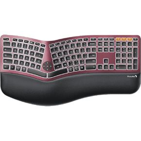 ProtoArc Backlit Wireless Ergonomic Keyboard, EK01 Plus Full Size Ergo Keyboard with Wrist Rest, Split Design, Rechargeable, Bluetooth and USB, Natural Typing Compatible with Windows/Mac/Android,Green