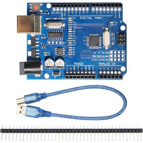 UNO R3 Development Board, AYWHP 1 PCS UNO R3 Single Board with ATmega328P Chip 2 KB SRAM 1 KB EEPROM, Microcontroller with USB Cable Compatible with Arduino uno
