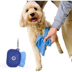 Sweet Paws Portable Dog Paw Towel, Lightweight & Super Absorbent Microfiber, Clips onto Leash, Quick Drying Towel for Dogs Paws with Silicone Case, Dry Dog’s Paws on The Go - Small - Rosy Glow in Saudi Arabia