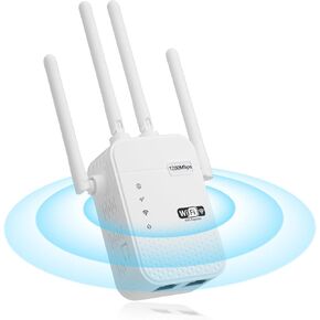 2024 WiFi Extender Signal Booster Repeater for Home Cover Up to 12805 sq.ft Dual Band 5GHz/2.4GHz WiFi Signal Strong Penetrability 100 Devices 4 Modes Antennas 360° Full Coverage with Ethernet Port