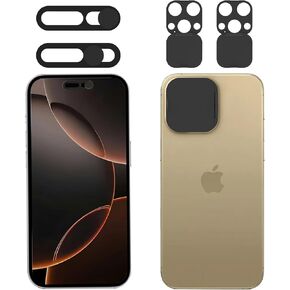 Privacy Cover Compatible for iPhone 16 Pro/iPhone 16 Pro Max with Front Camera Cover,Protect Privacy and Security But Not Affect Facial Recognition（2Pack）