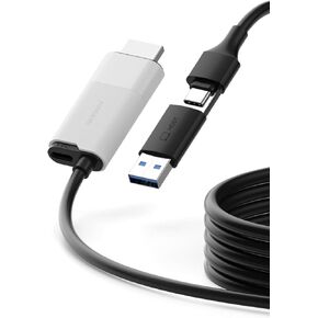 Hagibis USB3.0 Video Capture Card with 100W PD, HDMI to USB A/USB C Capture Cable 1080P@60fps YUY2 MJPEG MS2130 for Quest 3 VR Switch PS4/5 Live Broadcast, Gaming, Streaming, Recorder