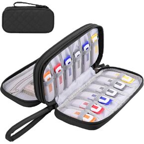 USB Flash Drive Case, Portable Storage Bag for Samsung/Sandisk/Jump Drive USB Flash Drives, Thumb Drive, USB Memory Stick, SD Card, Cable, etc, with 18 Slots (Black)