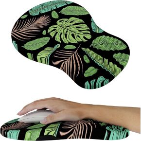 MEKASS Ergonomic Mouse Pad with Wrist Rest, Memory Foam Mousepad for Carpal Tunnel Pain Relief, Desk Computer Wrist Support Mouse Pad with Non-Slip PU Base for Office Home (Black)