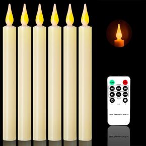 Christmas Window Candles with Remote Timer, Flameless Taper Candles with Suction Cups and Magnetic Base Battery Operated Flickering Candles for Christmas Halloween Decoration (9 Pack)