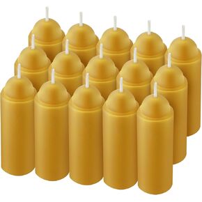 15 Pcs 15H Natural Beeswax Candles for Candle Lanterns, Emergency Candle for Outdoor Survival, Smokeless Long Lasting Candles for Emergency, Survival, Home Power Outages