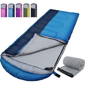 XL 10 Degree Sleeping Bags Waterproof for Adults 350GSM Machine Washable with Compression Sack for 3-4 Season Camping Outdoor