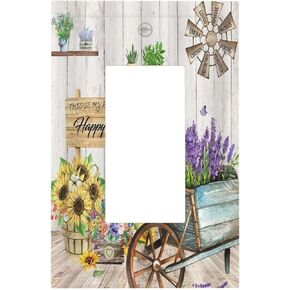 Farm Teal Daisy Floral Bible Verse Inspirational Motivational 1 Gang Single Toggle Light Switch Covers Decorative Wall Plate Switchplate Electrical Faceplate for Livingroom Office Bathroom Decor
