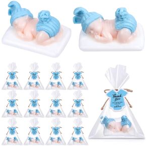 24 Packs Baby Shower Soap Favors Baby Shower Favors Handmade Sleeping Baby Gift Soap Baby Shower Scented Soap Favors with Gift Tags for Guests Girl Boy Baby Shower Favors Decor (Classic Blue)