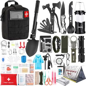 Survival Kit, Gifts for Men Women Teen Boys, 252pcs Survival Gear Mini First Aid Kit for Car Home