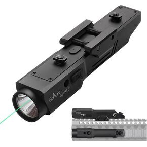 2000 Lumen Rifle Laser Light Combo, Picatinny Rail MLOK Mounted LED Weapon Light, Rifle Tactical Flashlight with Momentary Strobe Function