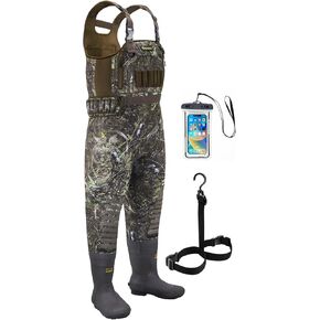 Gonex Chest Waders for Men Women Waterproof 4.5mm Neoprene Hunting Fishing Waders with 800G Insulated Boots Camo, Size 9