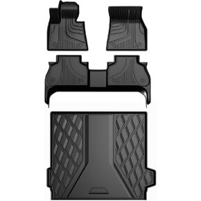 AOMSAZTO Floor Mats for BMW X1 2016-2022 & BMW X2 (F39) 2018-2023 2024 All Weather Floor Mats, 1st & 2nd Row Full Set Rubber Floor Liners, Anti Skid Car Mats, Black