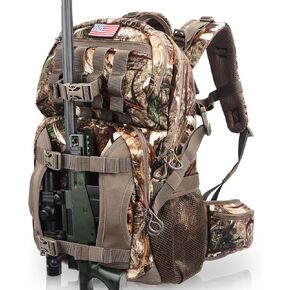 Hunting Backpack, Camo Hunting Backpacks & duffle Bags, Water-resistant Long-Lasting Large Capacity Bow Backpack Hunting Pack For Hunting Gear Accessories (Stealth Reed Camo)