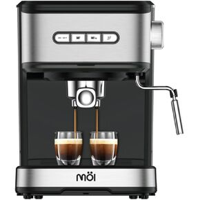 Möi Espresso Machine High Pressure - Espresso Maker with Milk Frother Steam Wand, Automatic Cappuccino & Latte Maker with Volume Control, Espresso Coffee Machine with 1.5 L Removable Water Tank-15 Bar