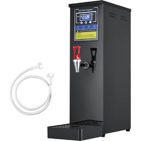 Hot Water Dispenser Commercial Water Boiler Electric Countertop Hot Water Machine Black 30L(8GAL)/Hour Step-heating Temperature Control 86-212°F for Boba Tea Coffee Office Restaurant 1600W