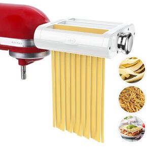 Antree Pasta Maker Attachment 3 in 1 Set for KitchenAid Stand Mixers Included Pasta Sheet Roller, Spaghetti Cutter, Fettuccine Cutter Maker Accessories and Cleaning Brush