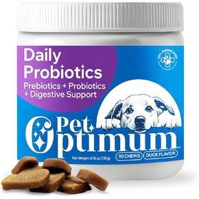 Probiotics for Dogs: Digestive Enzymes & Prebiotic for Gut & Digestive Health, Allergies & Itching, Immune Support, Constipation, Diarrhea & Gas Relief - 120M CFU, 90 Chews, All Breed Sizes