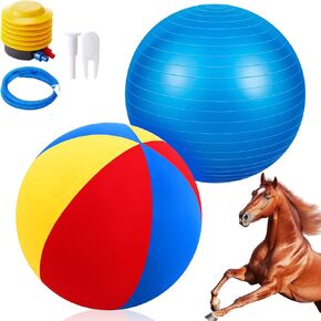 40 Inch Giant Herding Ball with Ball Cover Anti Burst Ball Please Watch VCR for How to Inflation Horse Toys for Horses Stall Entertainment Play, Pump Included