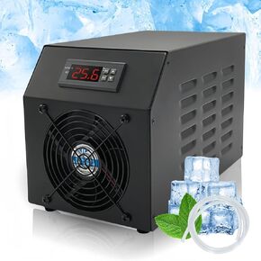 Zunate Aquarium Chiller - 1/4HP 16 Gal Water Chiller with Pump and Hose, Low Noise Cooling System for Fish Shrimp Hydroponics (US Plug 110V)