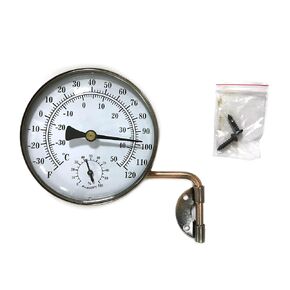 MEASURETOOL Brass Swivel Thermometer/Hygrometer, Weather thermometers Outdoor Thermometer/Analog Thermometer with Humidity (4inch)