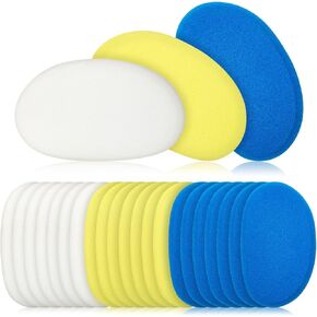 Mud Sponges for Clay Cleanup and Shaping Tools Sponges for Pottery Clay Ceramic Artists, Blue Yellow White (24 Pcs)