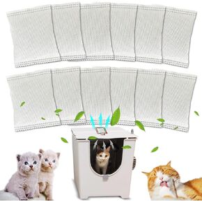 12 Pack Replacement Charcoal Filters for Modkat Flip Cat Litter Box, Activated Carbon Air Purifier Refills Compatible with Modkat Flip Cat Litter Box