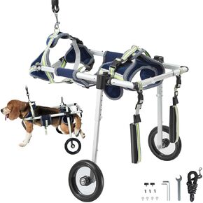 VEVOR Dog Wheelchair for Back Legs, Pet Wheelchair Lightweight & Adjustable Assisting in Healing, Dog Cart with 2 Wheels for Injured, Disabled, Paralysis, Hind Limb Weak Pet (Large)