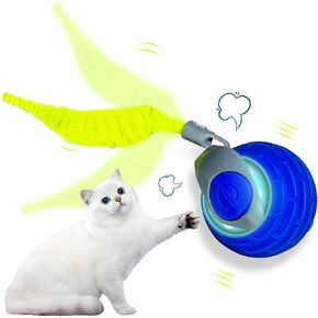 Interactive Cat Toy Ball for Indoor - Strong Driver for Endless Entertainment, Automatic Cat Toy for Indoor Cats, Enrichment and Interactive Cat Toys for Hours of Fun (Orange)