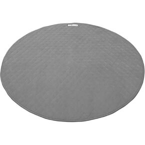 Paw Inspired 48" Round Playpen Mat | Super Absorbent Fleece Cage Liner with Non-Slip Bottom | Waterproof Pet Play Pen Pad for Dogs, Rabbits, Guinea Pigs, Hamsters, Small Animals (Dark Gray)