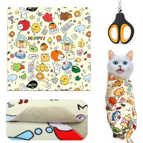 Mity rain Cat Grooming Supplies - Cat Wrap for Cutting Nails with Cat Nail Clipper, Cat Restraint for Nail Clipping to Anti-Runaway/Scratch/Bitten, Cat Swaddle Wrap for Calming & Holding Cat (Large)