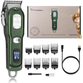 Cat Clippers for Matted Hair - Matted Cat Fur Remover - Low Noise Grooming Trimmer & Shaver | Pet Clippers for Long Hair Cats | Professional Pet Shaver with Detachable Guards