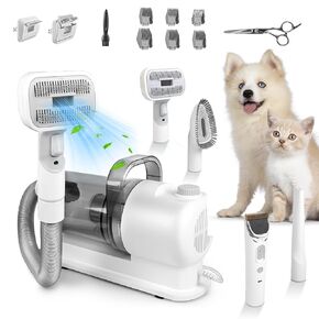 Dog Grooming Vacuum, Moclever 7 in 1 Dog Grooming Kit Dog Clipper 2.5L Dust Cup 10000PA Strong Suction Low Noise Hair Remover Pet Shedding Grooming Supplies for Dogs Cats