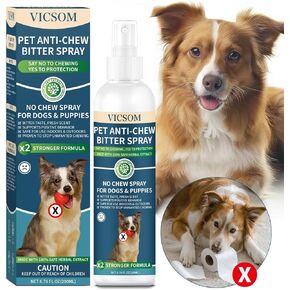No Chew Spray For Dogs 200ML, Bitter Apple Spray For Dogs Stop Chewing Furniture, Shoes, Prevent Licking Bandages, No Alcohol & Trace, Safe Dog Training & Behavior Aids Spray, Indoor & Outdoor Use