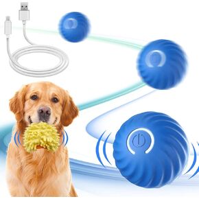 Interactive Dog Toys Ball, Automatic Moving Bouncing Rotating Ball with USB Rechargeable, for/Small/Medium/Large Dogs Active Self Rolling Dog Ball for Dogs Enrichment