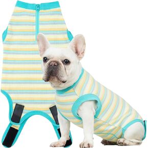 Dog Surgery Recovery Suit for Large Female Spay,Anti Licking Dog Surgical Recovery Onesie,Fashion Striped Purple L