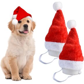 Mini Dog Santa Hat for Dogs Christmas Hat,Small Cat Santa Hats(Red)