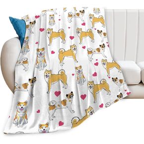 Akita Dog Blanket Akita Dog Gifts and Decor Cute Dog Throw Blanket Dog Blanket for Girls Women Kids Adults Soft Warm Cozy Fleece Blanket for Couch Sofa ​Bed 50"x40"