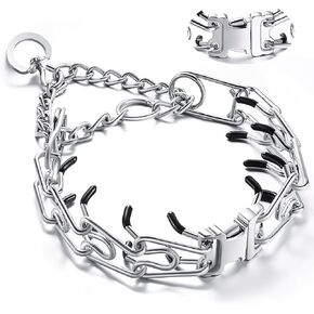 Dog Training Collar, Adjustable Stainless Steel Collar with Quick Release Buckle for Small Medium Large Dogs (M&L/Neck Girth 14.5"-18.6")