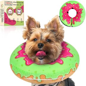 Inflatable Dog Pillow Cone Collar Alternative After Surgery, Donut Soft Head/Neck Cone for Beagle Dachshund Medium Dogs, etc, Protective Comfortable E Collar Recovery Cone Does Not Block Vision