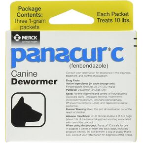 Panacur C Canine Dewormer (Fenbendazole), 1 Gram, Yellow, 3 Count (Pack of 1)