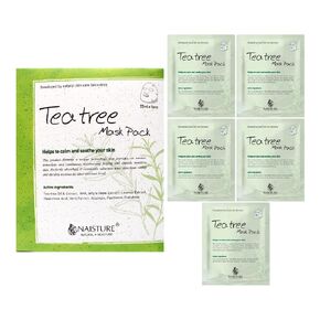 Premium Facial Mask – Tea Tree (5pc) Soothing, Hydrating, and Calming Skincare Sheet Mask for All Skin Types. Ideal for Home Spa Self-Care and a Ideal Gift for Both Women and Men.