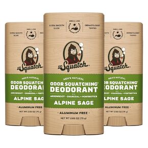 Dr. Squatch Natural Deodorant for Men 3 Pack Wood Barrel Bourbon – Odor-Squatching Men's Deodorant Aluminum Free (2.65 oz, 3 Pack)