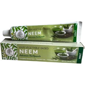 معجون أسنان النيم الطبيعي | 6.42 أوقية. أنبوب | معجون أسنان طبيعي بالكامل بالنيم والنعناع | نكهة النعناع | معجون أسنان نفس منعش | خالي من الفلورايد in Kuwait