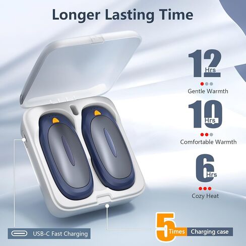 3-in-1 Hand Warmers Rechargeable 2 Pack, 14000mAh Portable Dual-Sided Handwarmers with Charging Case,12H Warmth Max,3 Levels Temp Fast Heating Pocket Warmers, Gifts for Christmas Golf Hunting(Silver) in Saudi Arabia